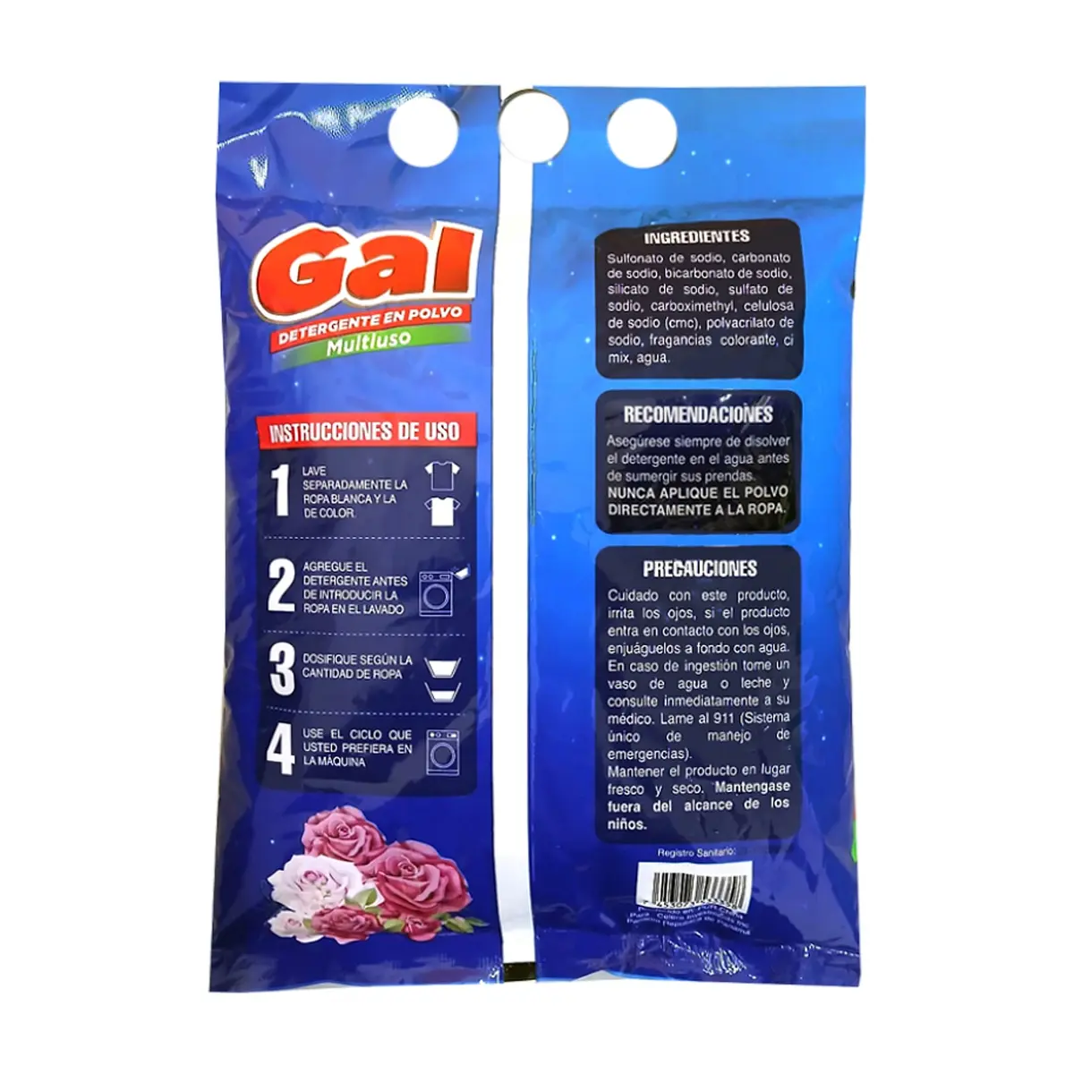 Detergente en polvo multiuso con aroma a rosas Gal (500 g / 1.1 lb) - Thumbnail 3