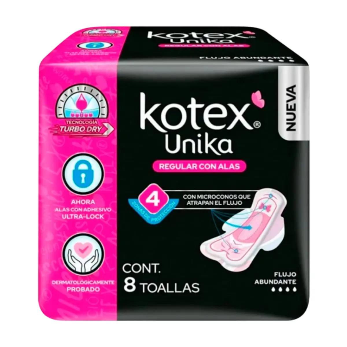 Almohadillas sanitarias regular con alas Kotex Unika (8 U) - Thumbnail 7