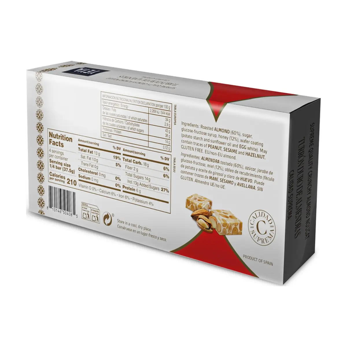 Turrón duro de almendras - Alicante - Calidad Suprema YEYA (150 g / 5.3 oz) - Thumbnail 3