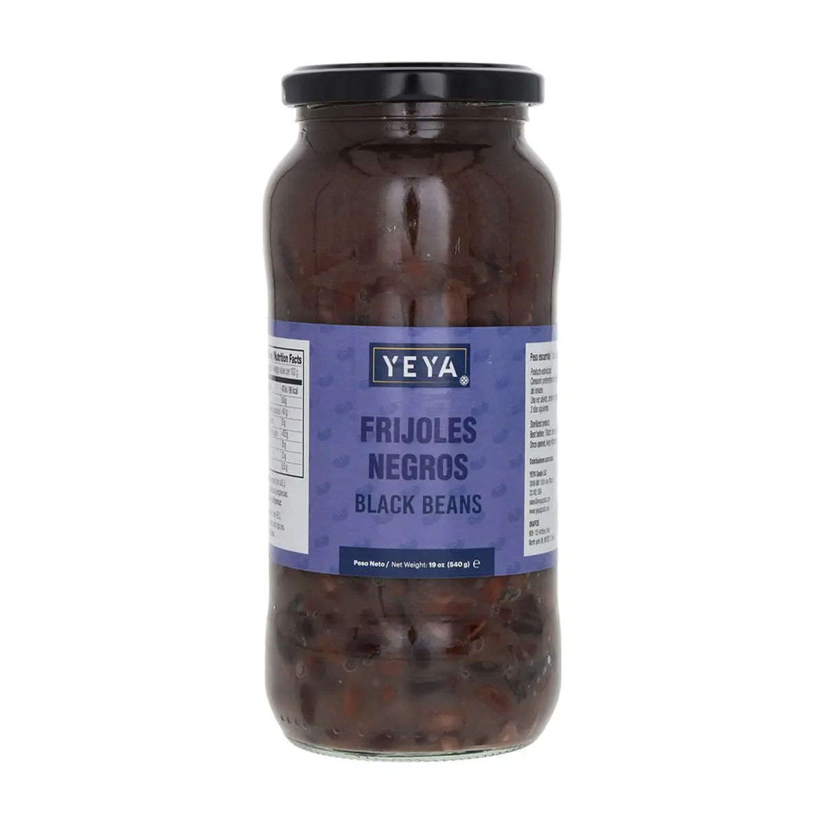 Frijoles negros en frasco de vidrio YEYA (3 x 540 g / 19 oz) - Thumbnail 2