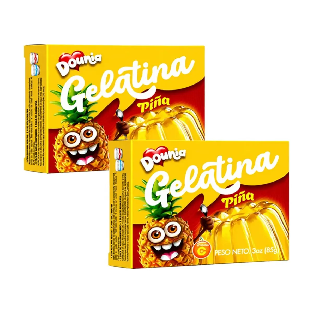 Gelatina con sabor a piña Dounia ( 2 X 85 g / 3 oz) - Imagen 1