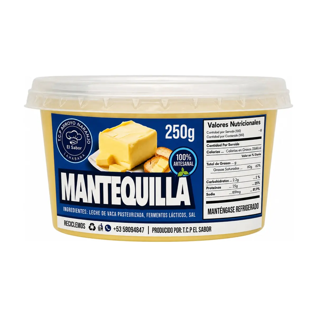 Mantequilla con sal El Sabor (250 g / 8.82 oz) - Thumbnail 2