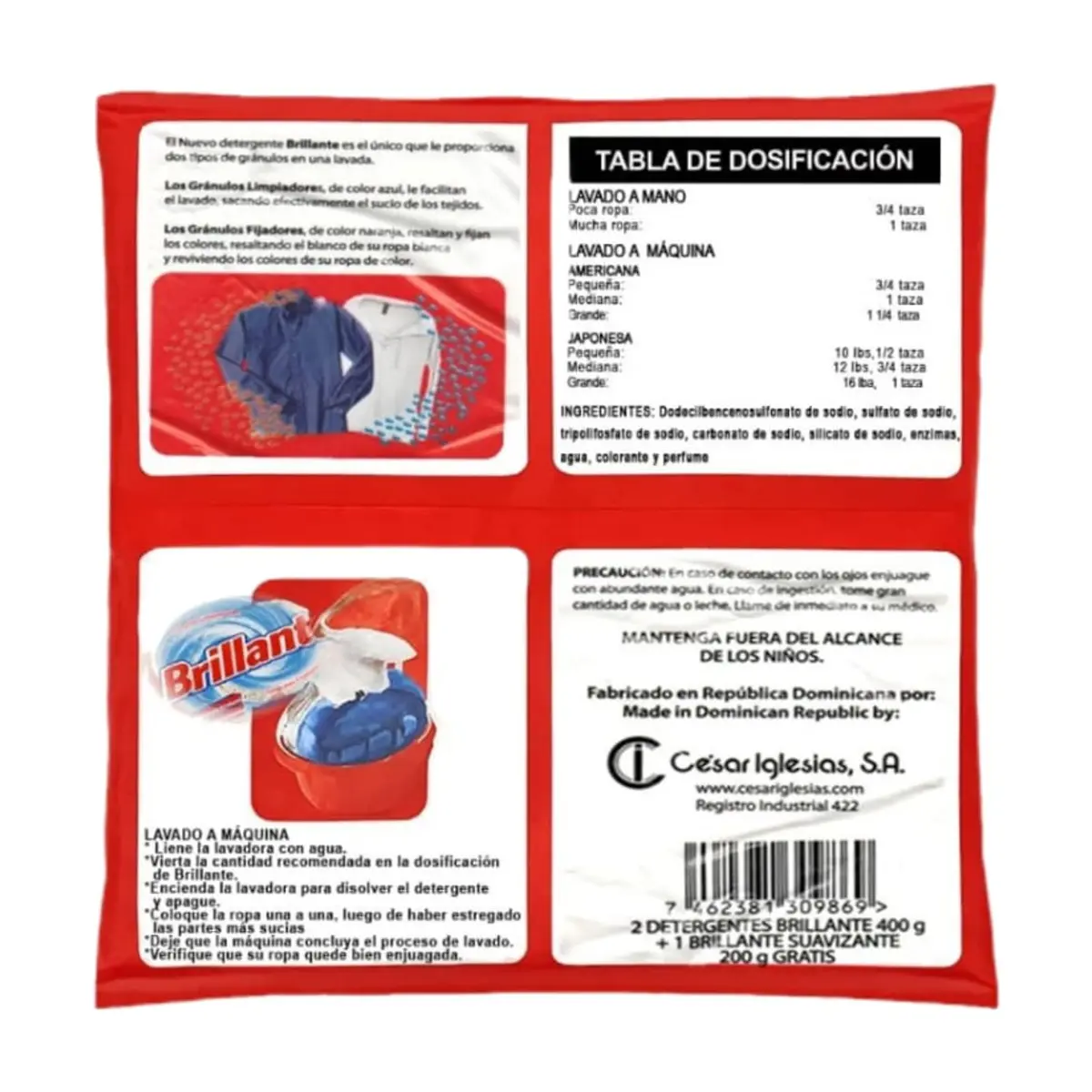 Detergente en polvo Brillante (2 x 400 g / 14.10 oz) - Thumbnail 2