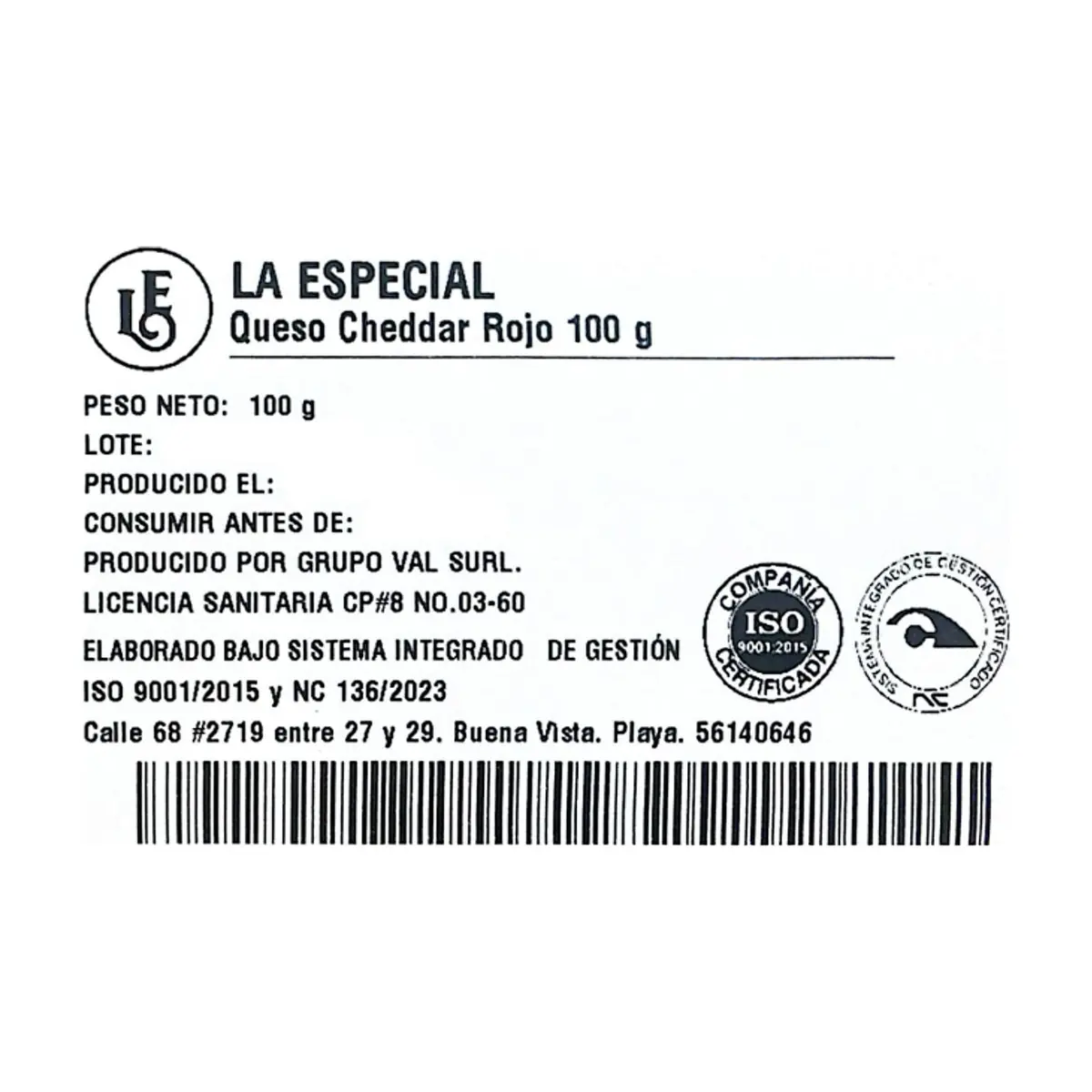 Queso Cheddar Rojo Lasqueado La Especial (100 g / 3.5 oz) - Thumbnail 2