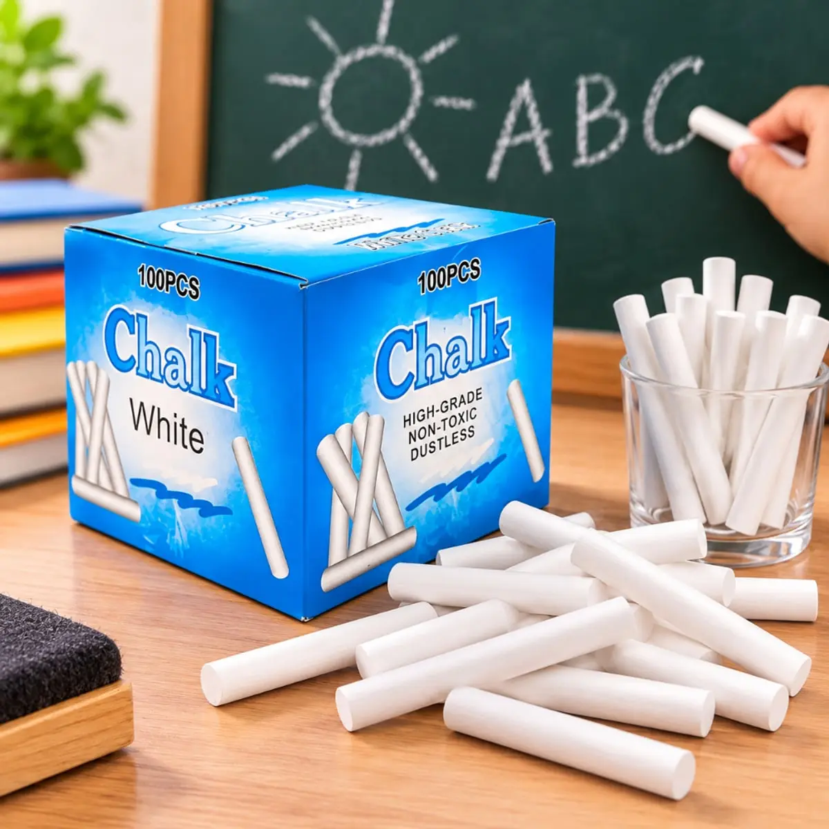 Caja de tizas blancas Rainma (100 U) - Miniatura 4
