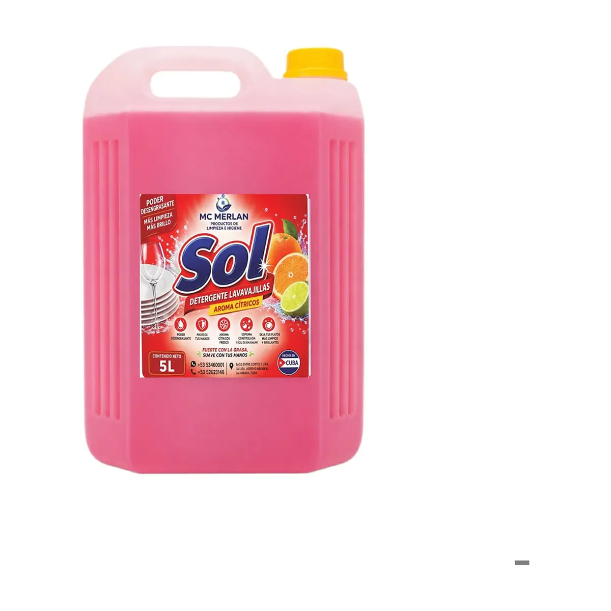 Detergente lavavajillas aroma cítricos Sol MC Merlan (5 L)