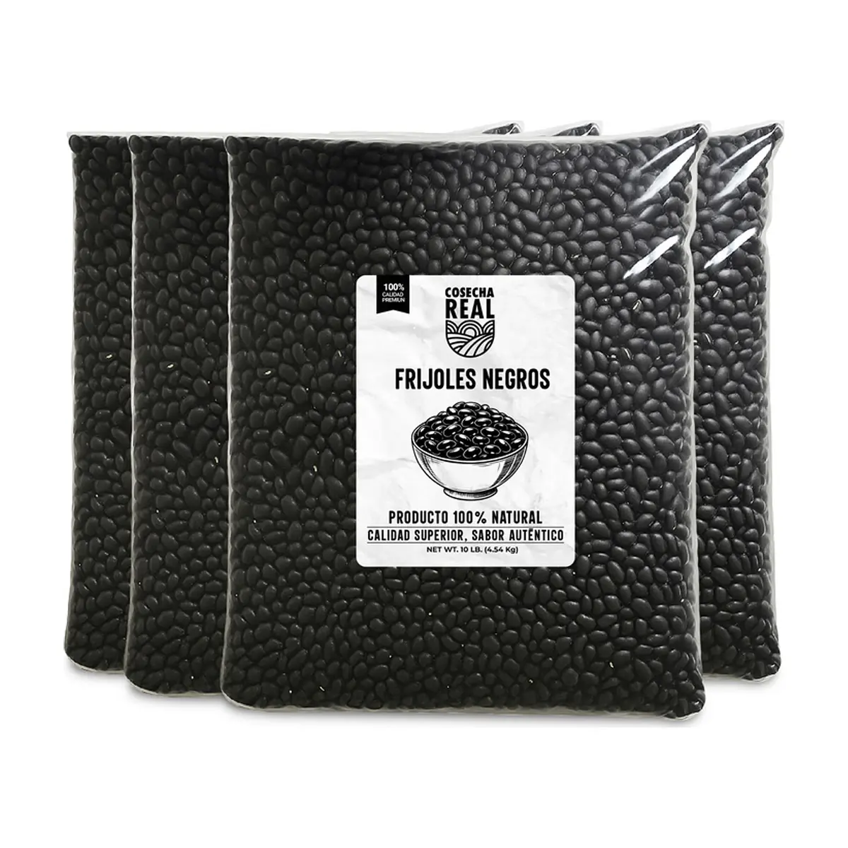 Frijoles negros Cosecha Real (4 x 4.54 kg / 10 lb)