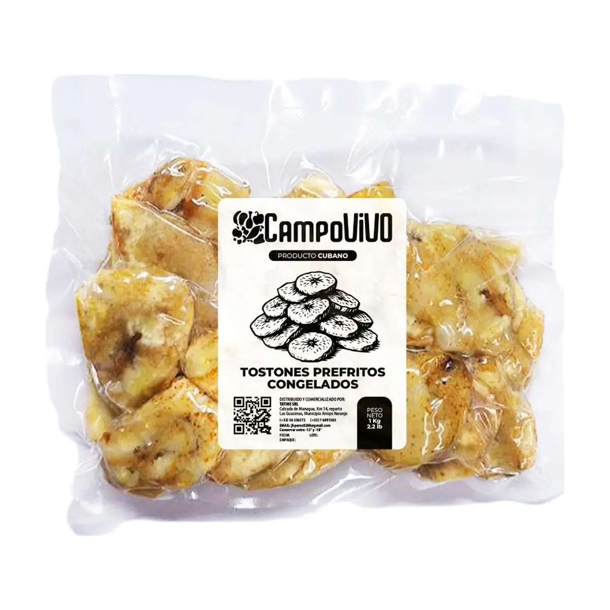 Tostones prefritos congelados Campo Vivo (1 kg / 2.2 lb)