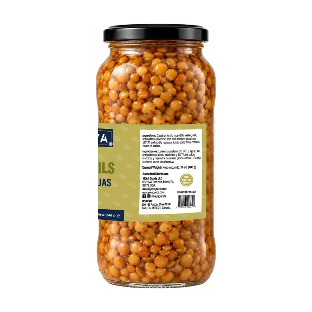 Lentejas en frasco de vidrio YEYA (540 g / 19 oz) - Thumbnail 4