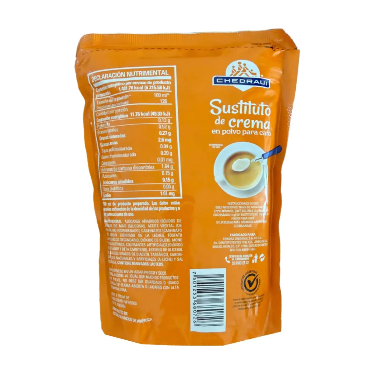 Sustituto de crema en polvo para café Chedraui (210 g / 7.41 oz) - Thumbnail 3