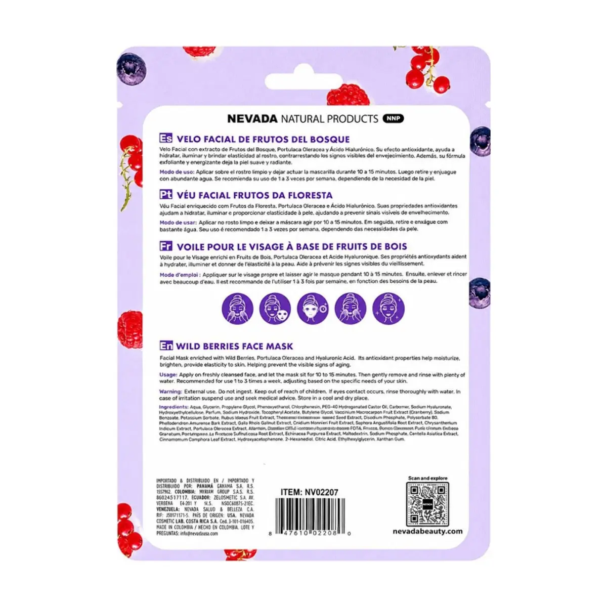 Mascarilla facial frutos del bosque antioxidante rejuvenecedor Bayas Silvestres Nevada (30 g / 1.05 oz) - Thumbnail 2