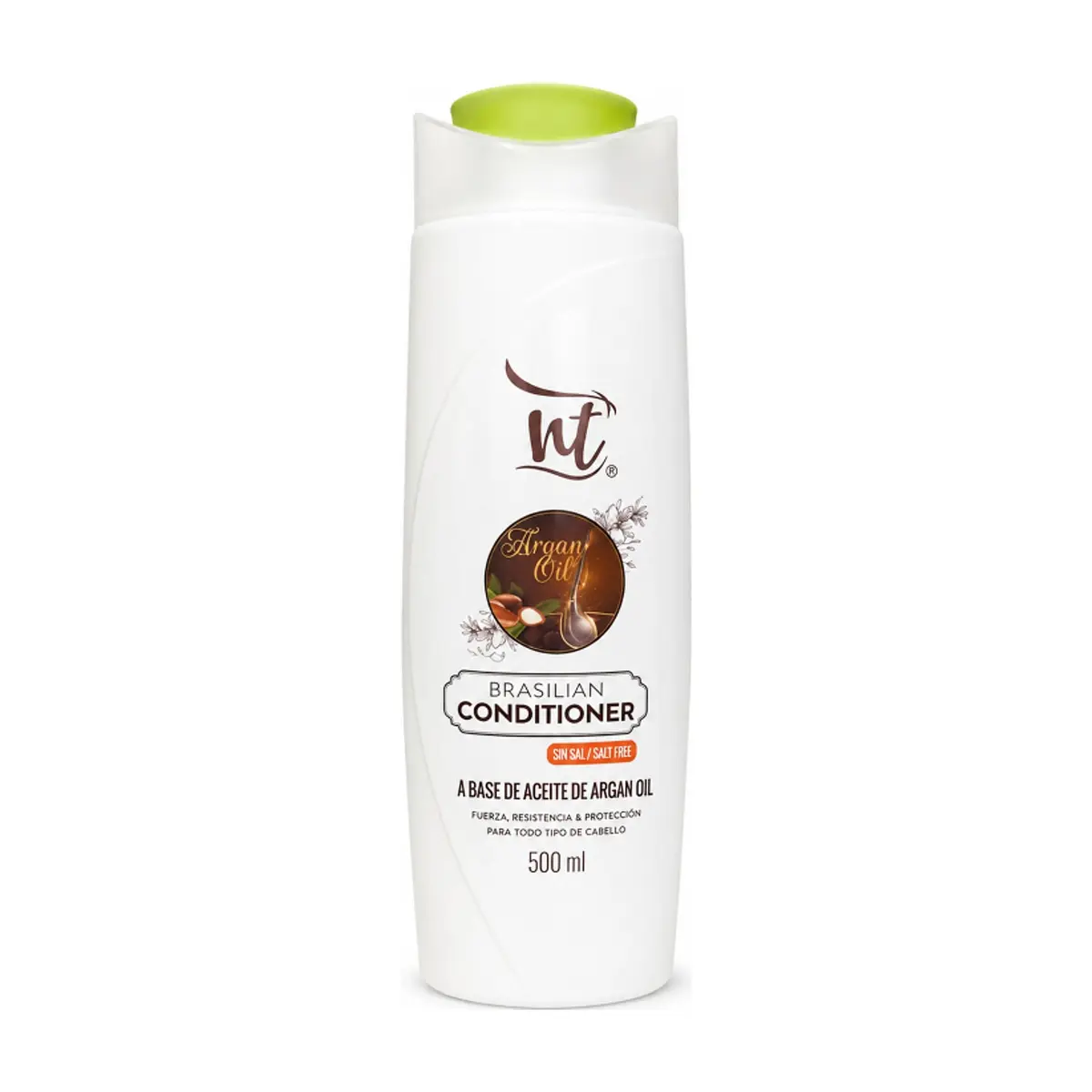 Acondicionador sin sal a base de aceite de argán Brazilian Wow NT (500 ml / 17.6 fl.oz)