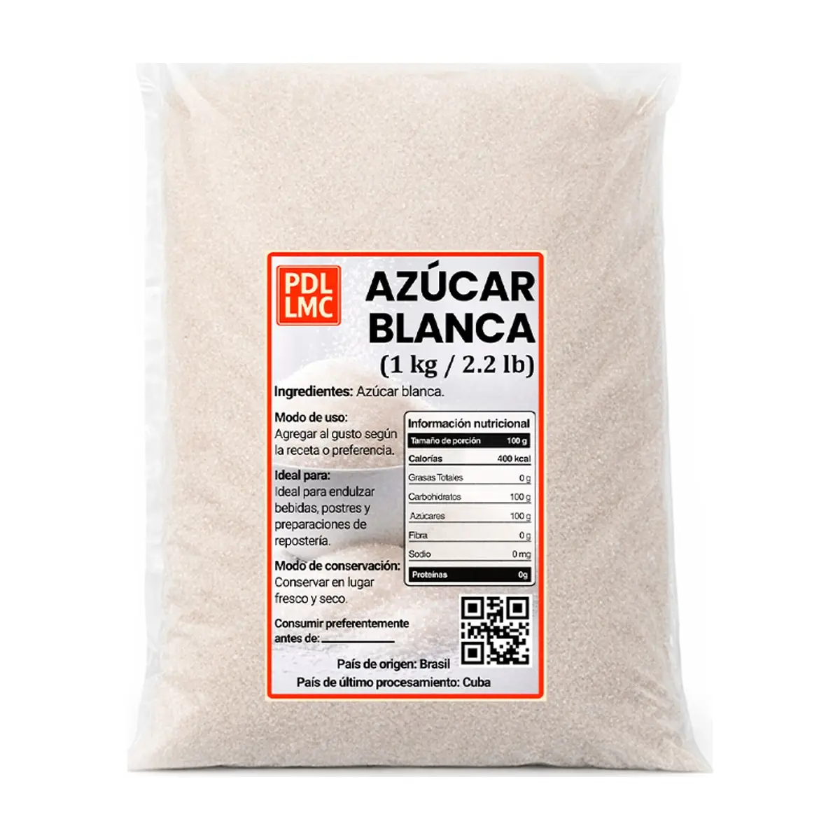 Azúcar blanca PDL LMC (1 kg / 2.2 lb)