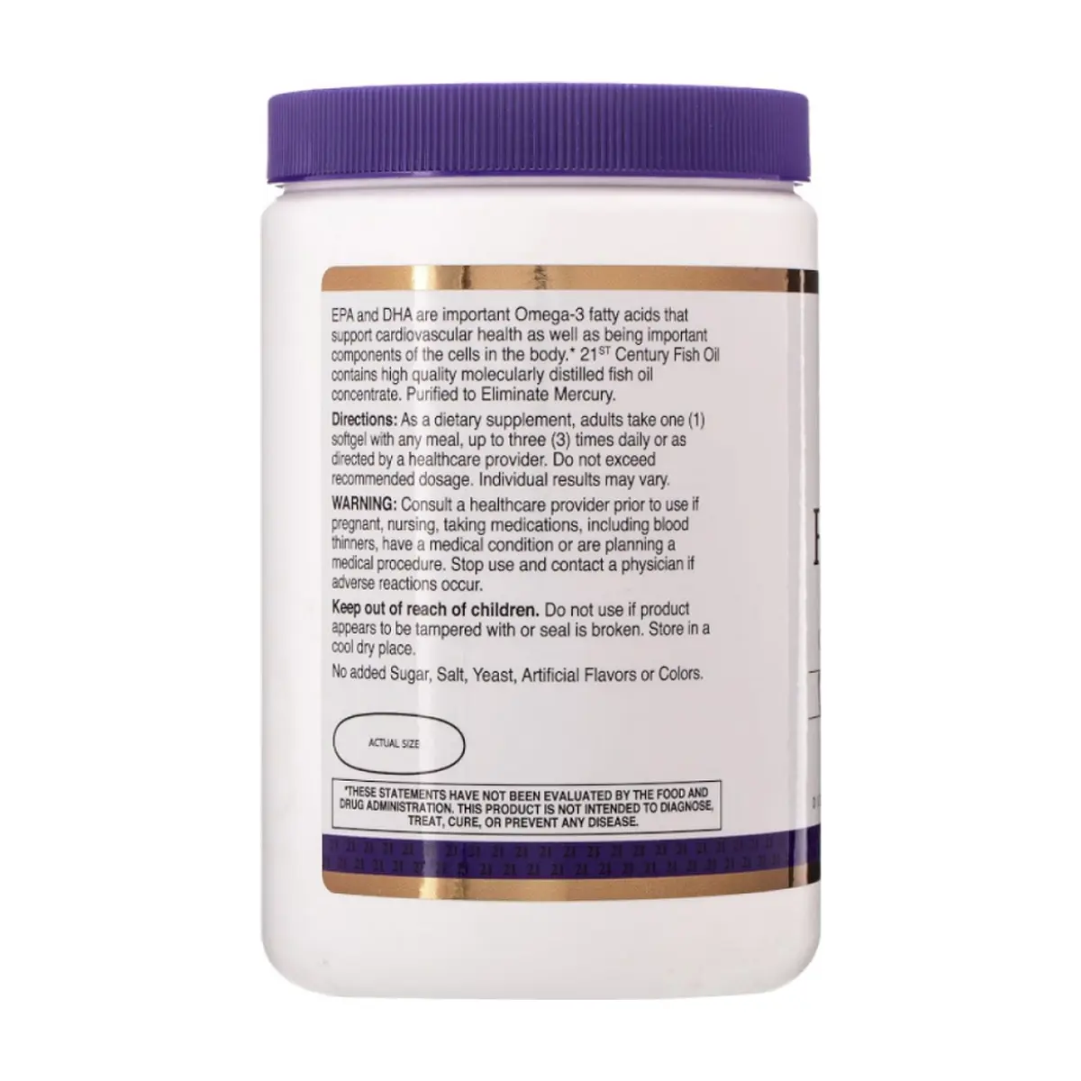 Aceite de pescado. Omega 3 300 mg 21st Century (300 cápsulas) - Thumbnail 2