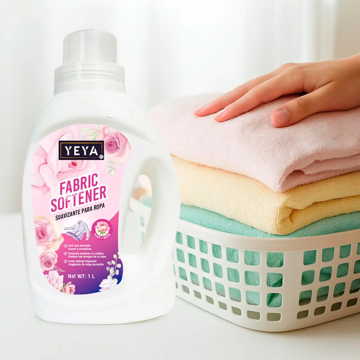 Suavizante para ropa con aroma de rosa YEYA (1 L) - Thumbnail 4