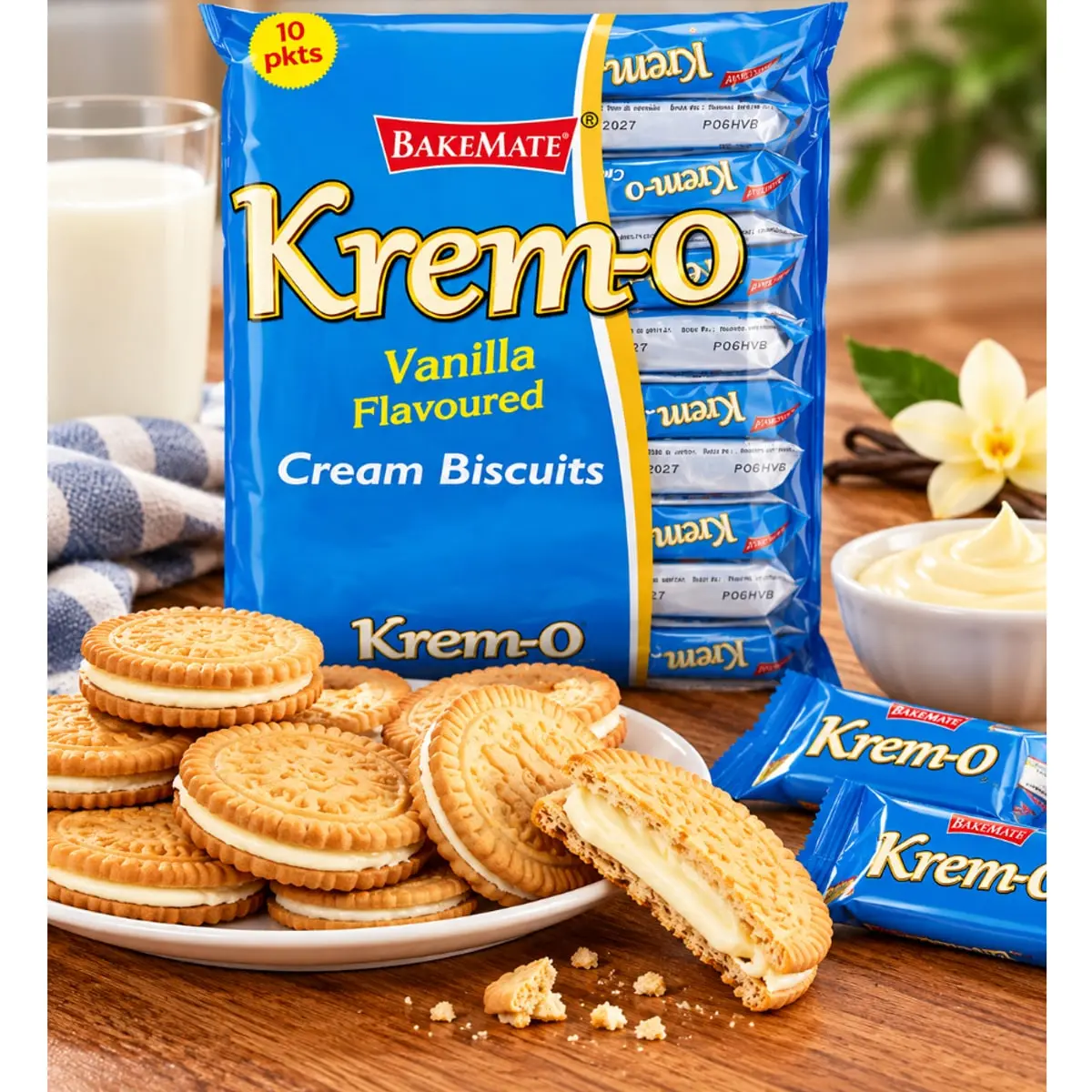 Galletas con crema sabor a vainilla Krem-O (300 g / 10.58 oz) - Miniatura 4