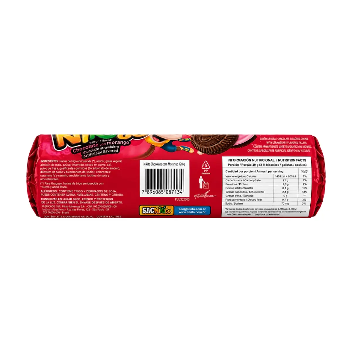Galleta sabor chocolate con relleno sabor fresa Nikito (120 g / 4.23 oz) - Thumbnail 2