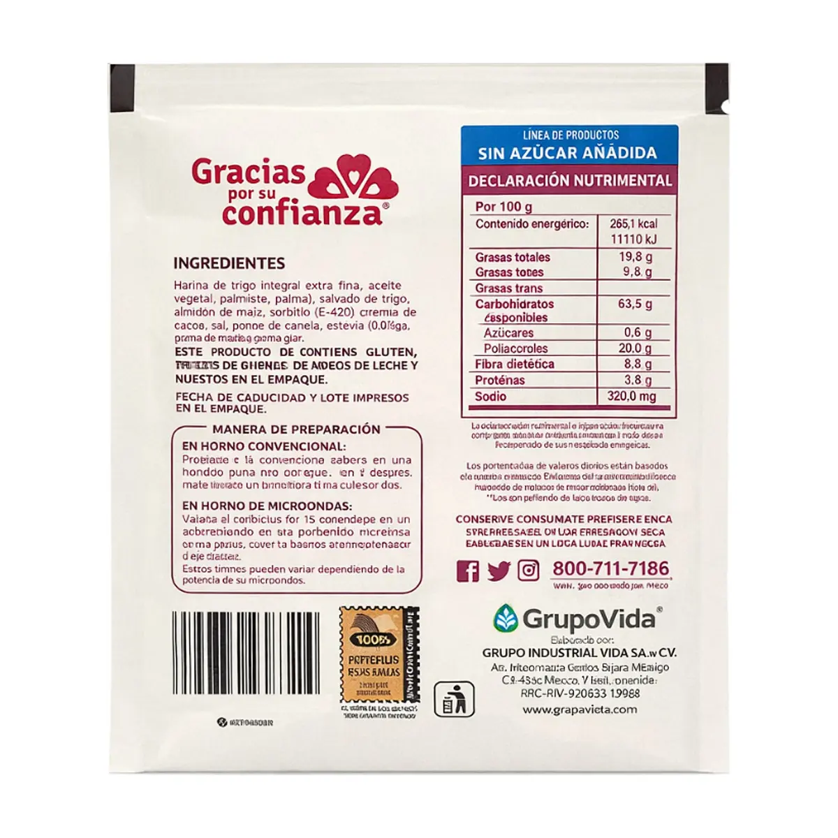 Avena instantánea integral sin azúcar sabor arádanos Ganvita (35 g / 1.23 oz) - Thumbnail 8