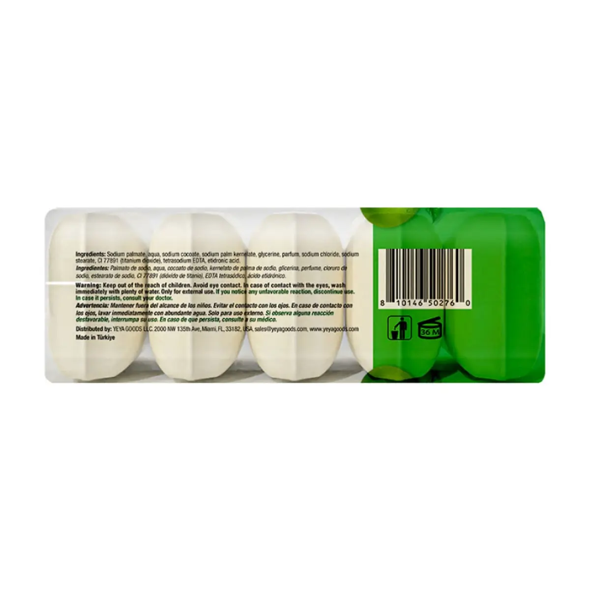 Jabón de tocador de manzana YEYA (4 x 300 g / 10.58 oz) - Miniatura 2