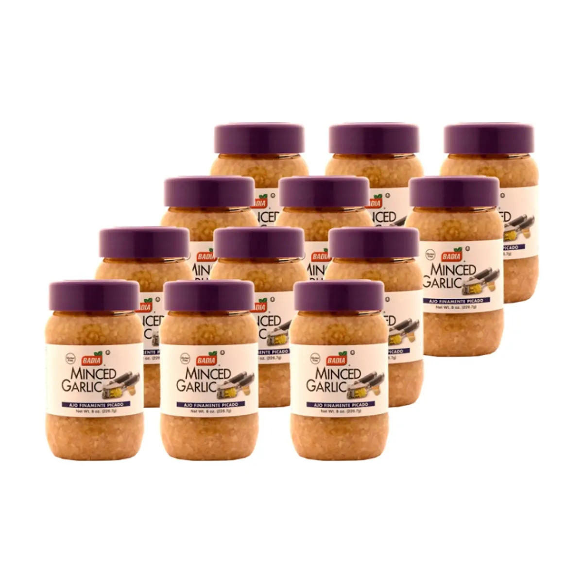 Ajo finamente picado Badia (12 x 226.7 g / 8 oz)