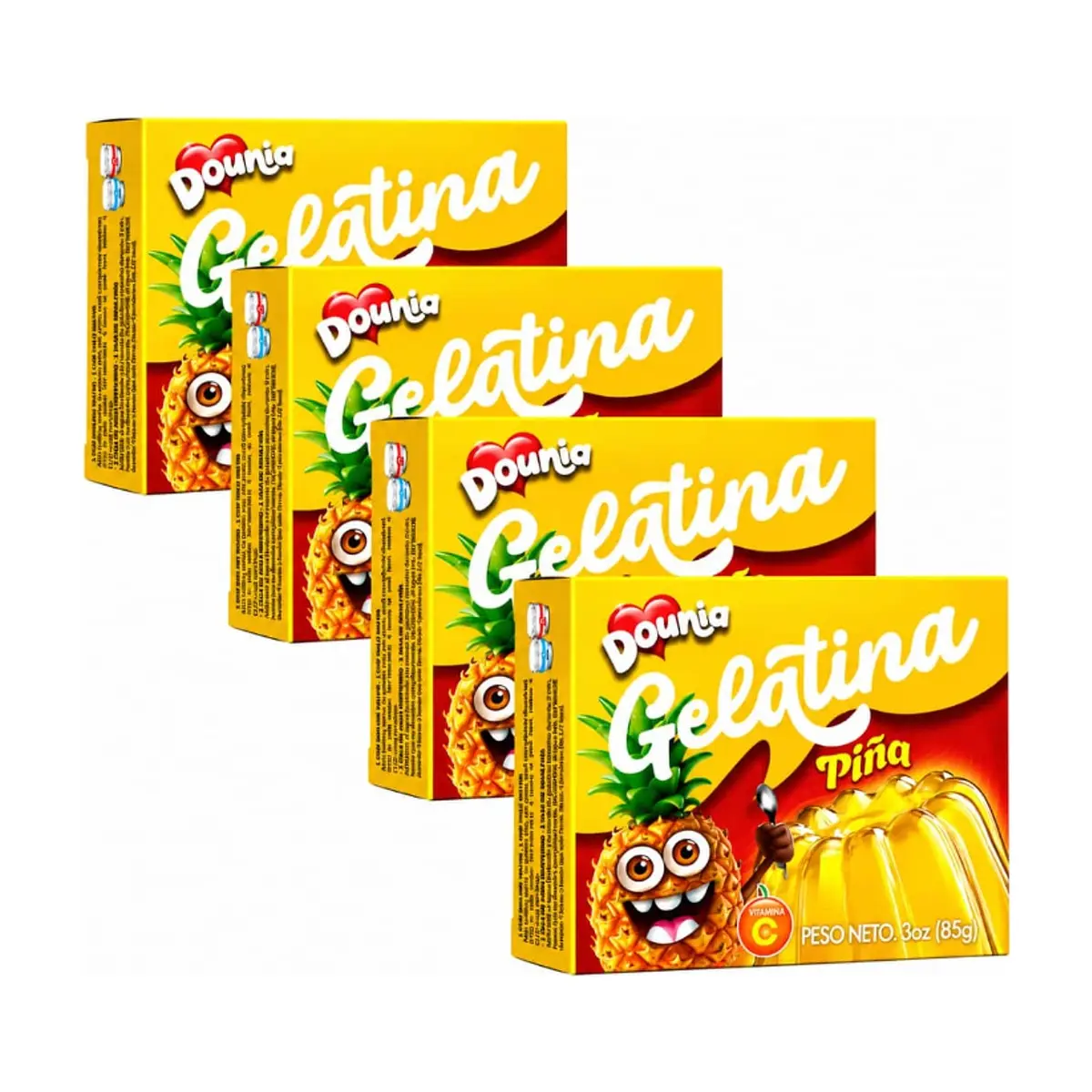 Gelatina con sabor piña Dounia (4 x 85 g / 3 oz) - Miniatura 1