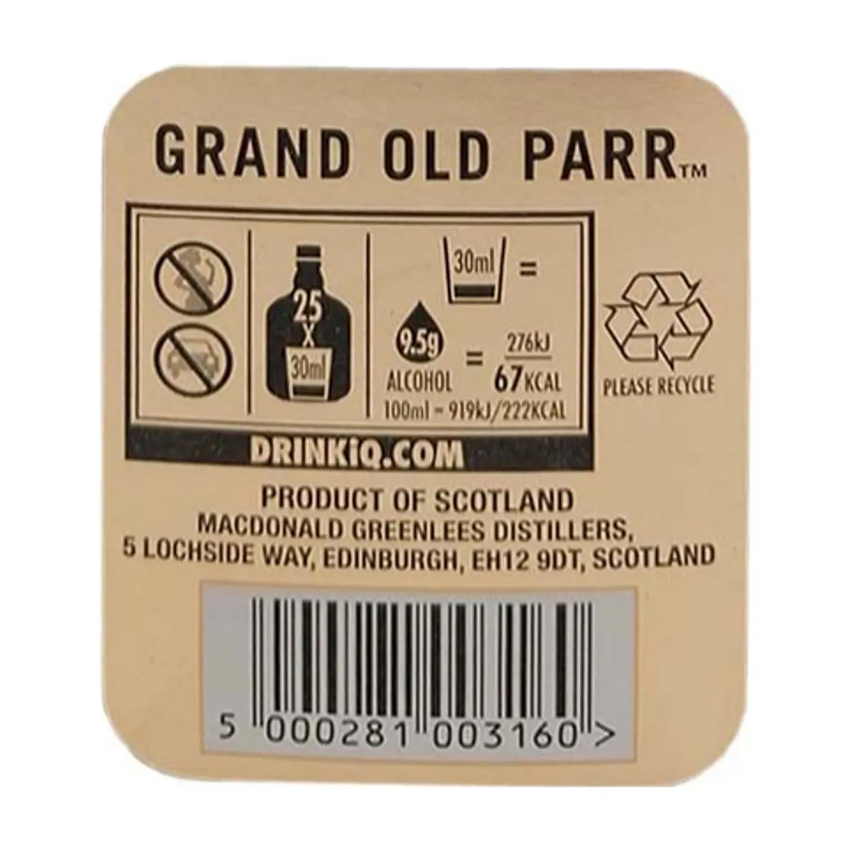 Whisky 12 años 40 % vol Old Parr (750 ml) - Thumbnail 2