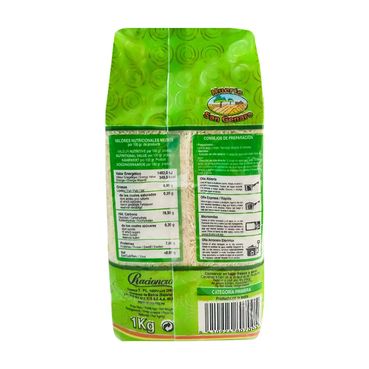 Arroz Huerto San Genaro (1 kg / 2.2 lb) - Thumbnail 3