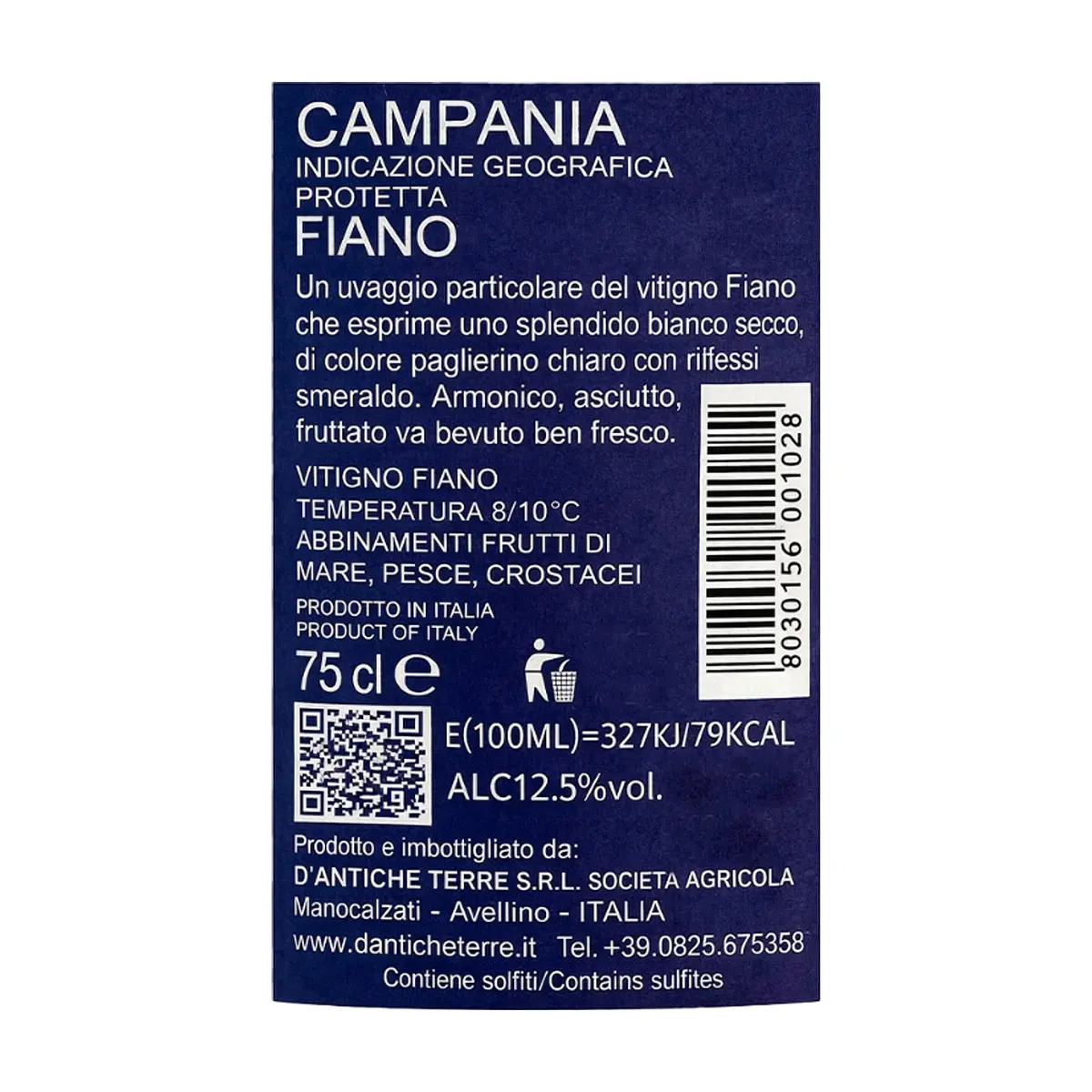 Vino blanco Campania Fiano Eliseo di Serra D’Antiche Terre (750 ml) - Thumbnail 3