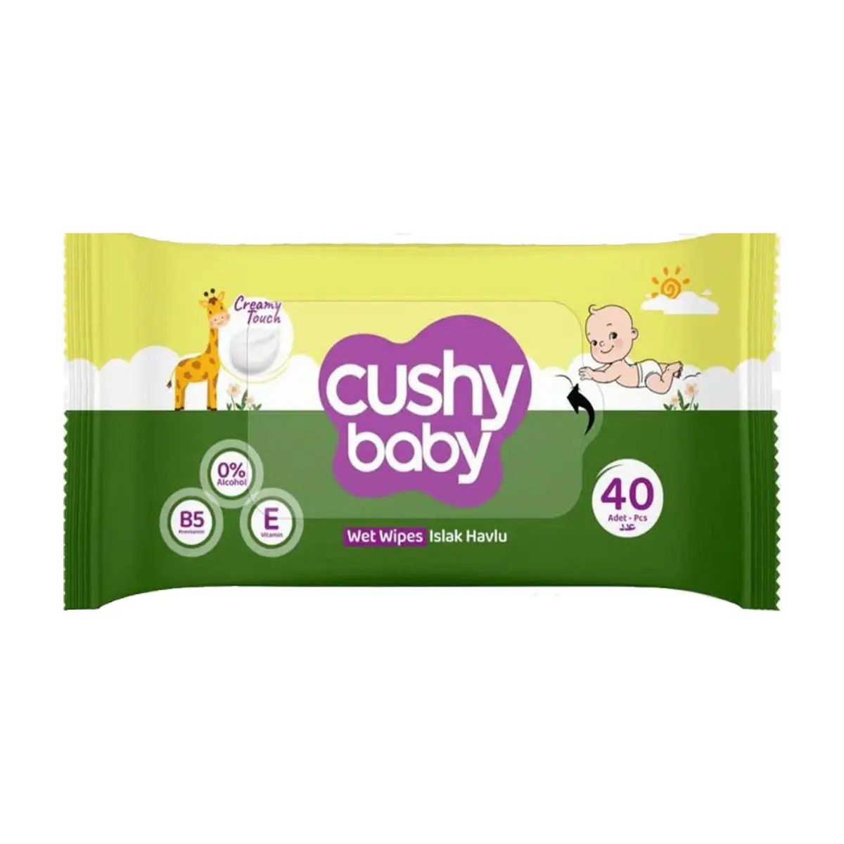 Toallitas húmedas para bebé Cushy Baby Creamy Touch (40 U)