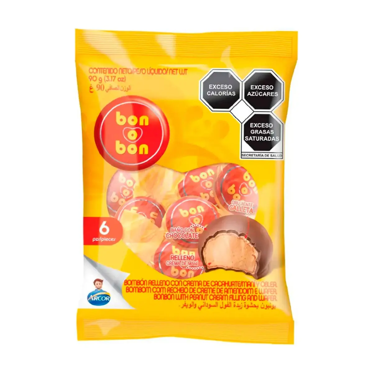 Bombón relleno con crema de cacahuate y oblea Bon o Bon (90 g / 3.1 oz) - Thumbnail 4