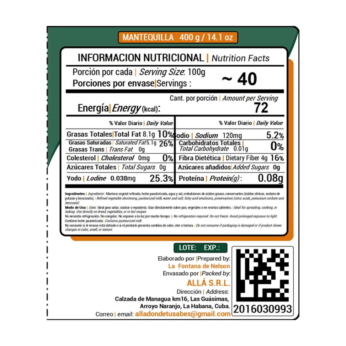 Mantequilla ALLÁ (400 g / 14.1 oz) - Thumbnail 3