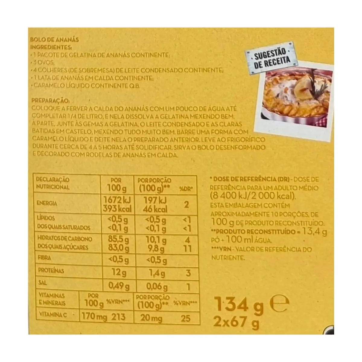 Gelatina en polvo de piña Continente (2 x 67 g / 2.36 oz) - Thumbnail 4