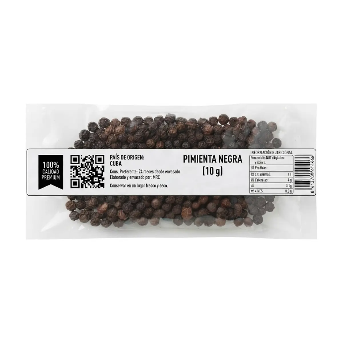 Pimienta negra en grano MRC (10 g)