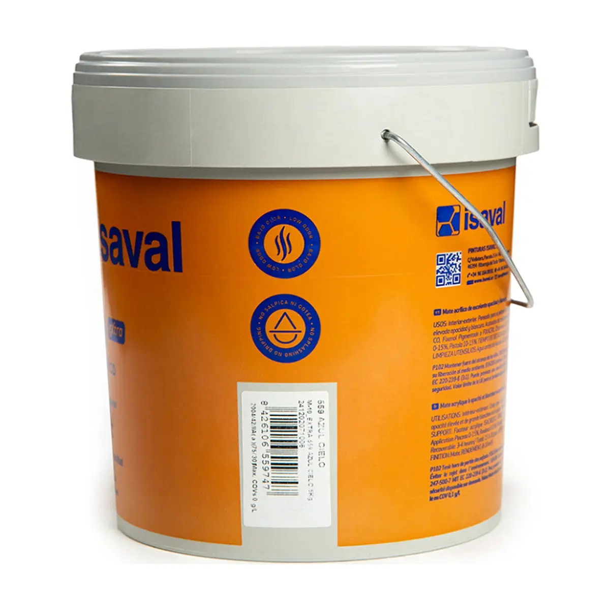 Pintura acrílica interior y exterior color azul cielo M - 10 Isaval (5 Kg / 11 lb) - Thumbnail 2