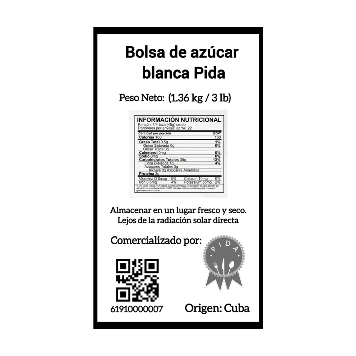 Azúcar blanca Pida (1.36 kg / 3 lb) - Thumbnail 2