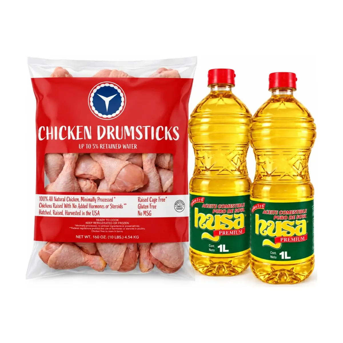 Muslos de pollo +Aceite puro de soya
