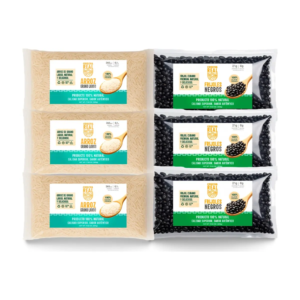 Combo de granos y legumbres Cosecha Real #4: Arroz de grano largo + Frijoles negros