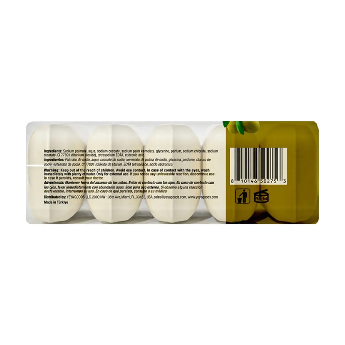 Jabón de tocador de oliva YEYA (4 x 300 g / 10.58 oz) - Miniatura 2