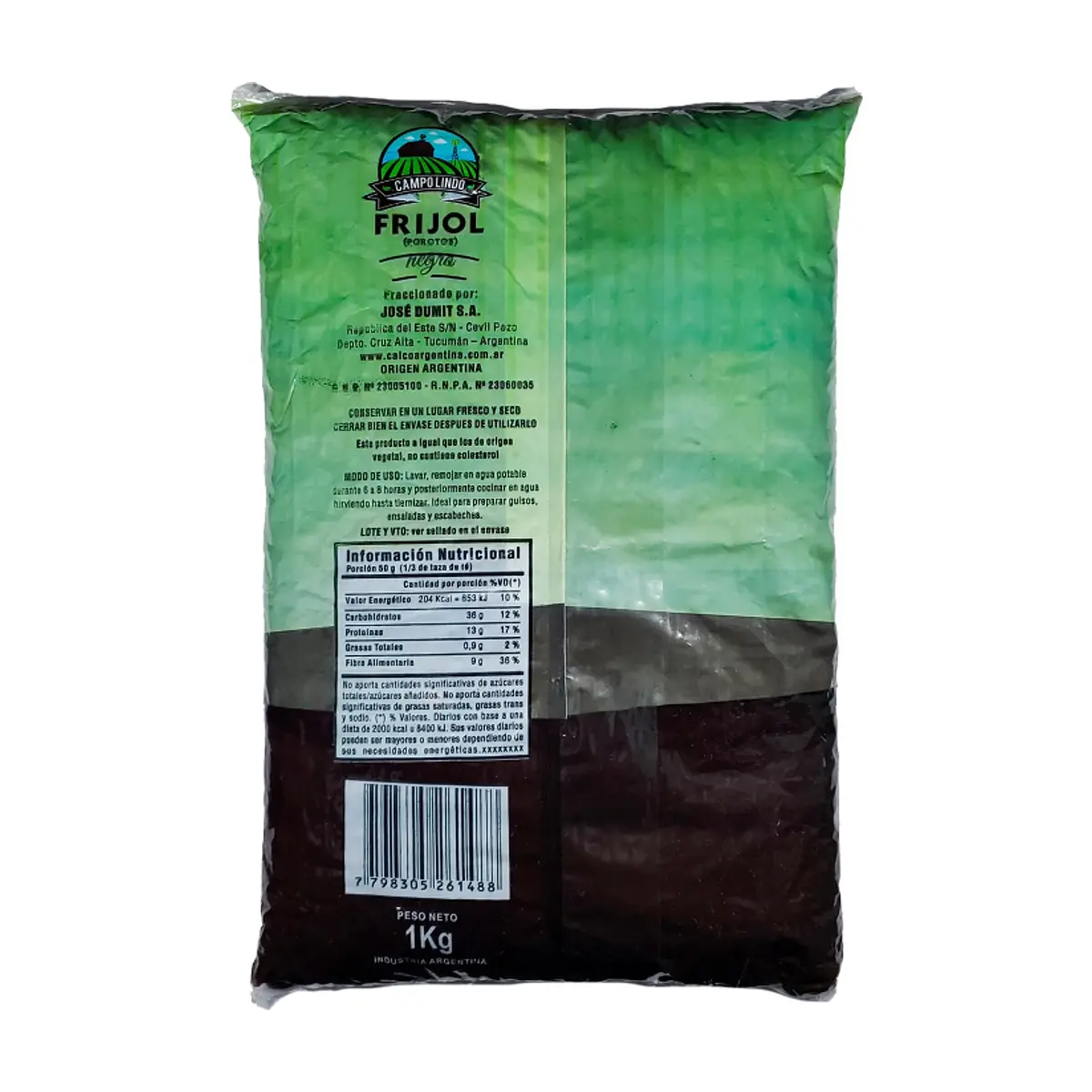 Frijoles negros Campo Lindo (1 kg / 2.2 lb) - Thumbnail 2