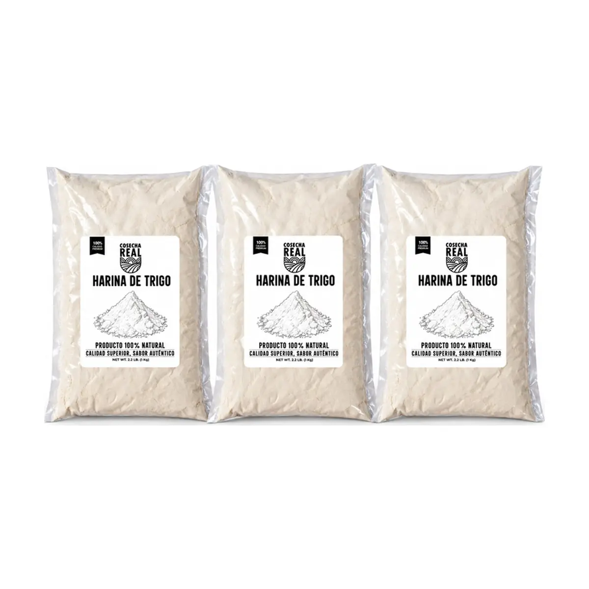 Harina de trigo Cosecha Real (3 x 1 kg / 2.2 lb)