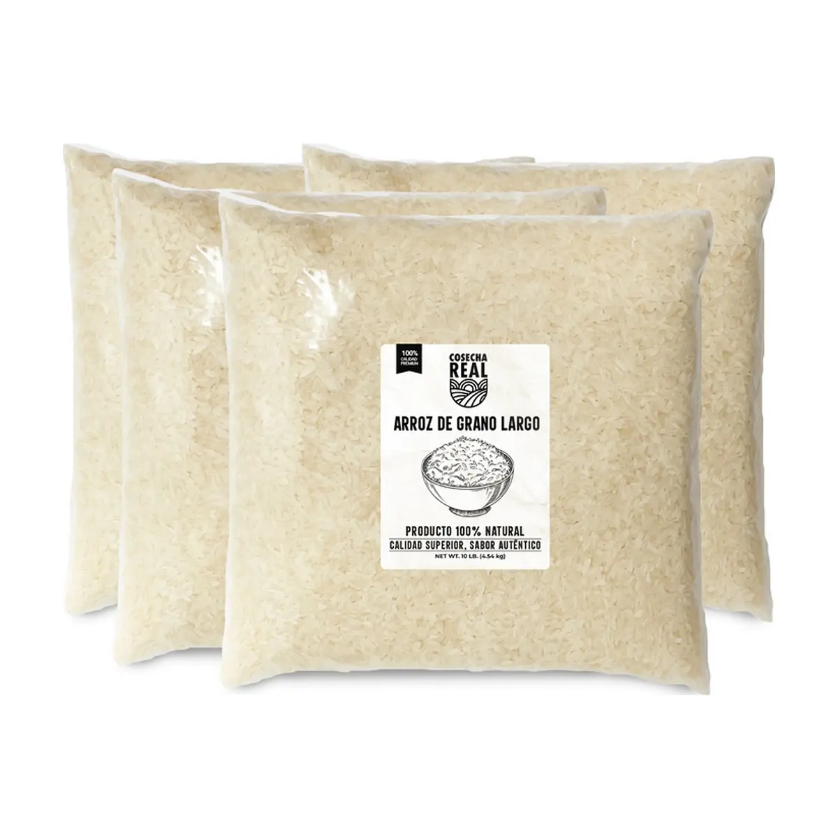 Arroz de grano largo Cosecha Real (4 x 4.54 kg / 10 lb)