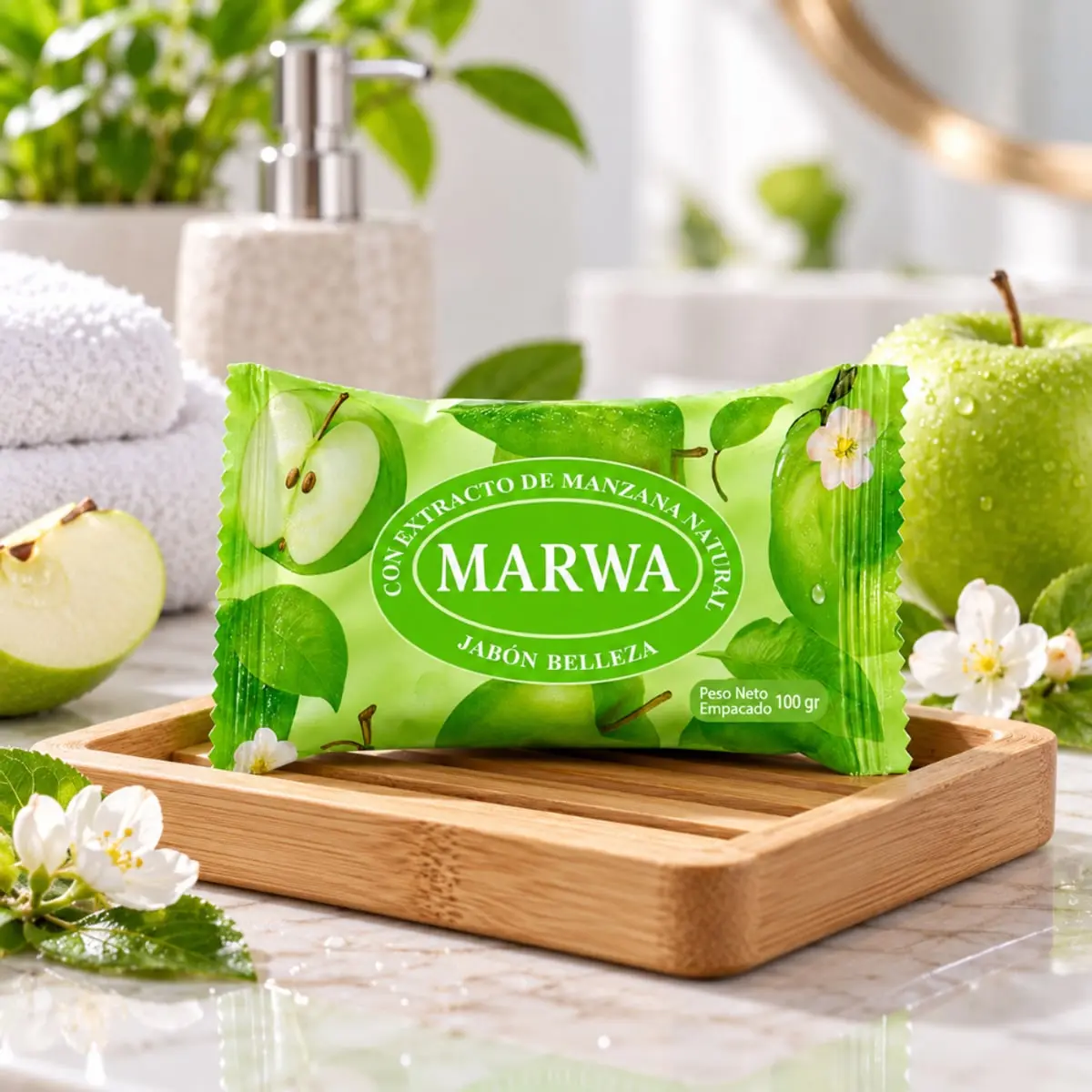 Jabón frutal con extracto de manzana Marwa (100 g / 3.53 oz) - Thumbnail 4