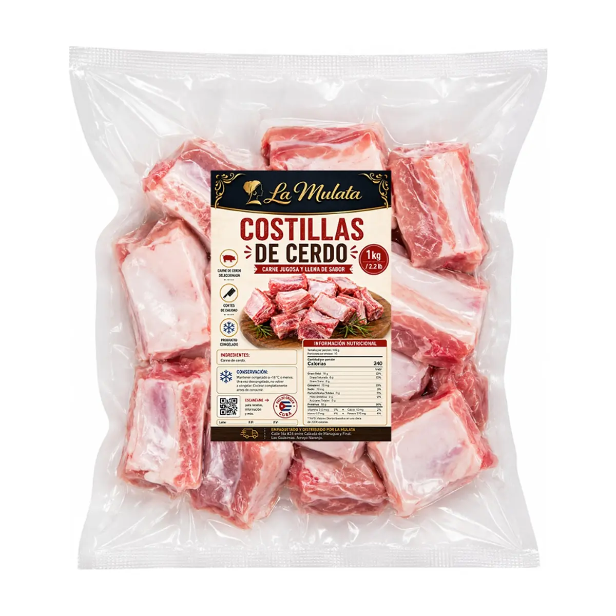 Costillas de cerdo La Mulata (1 kg / 2.2 lb)