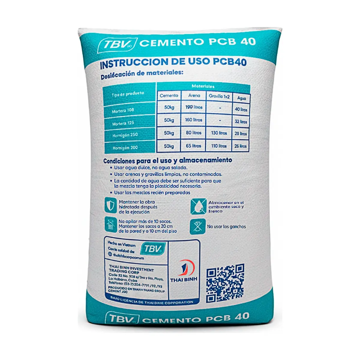Cemento gris PCB 40 TBV (5 x 50 kg / 110.23 lb) - Thumbnail 2