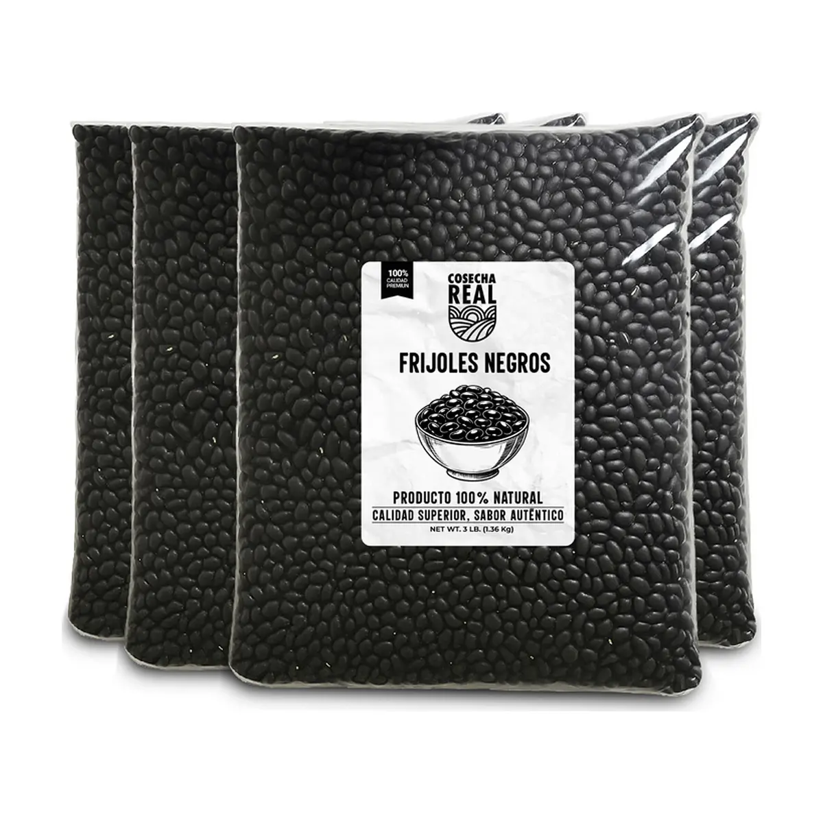 Frijoles negros Cosecha Real (4 x 1.36 kg / 3 lb)