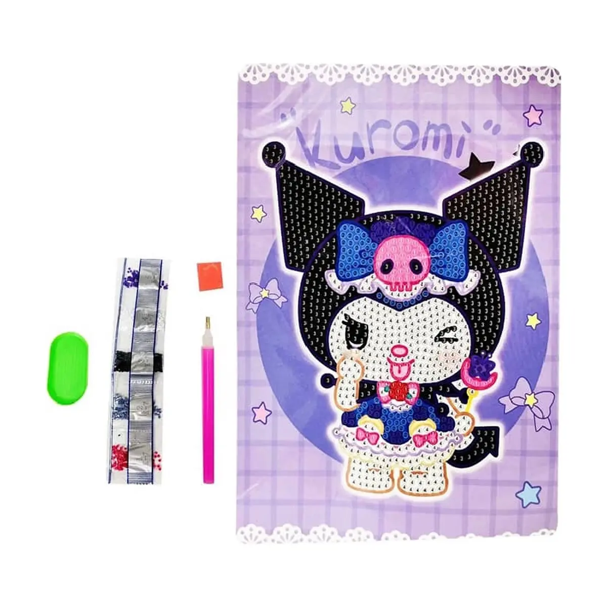 Juego didáctico de arte con diamantes con diseño de Kuromi Dot & Sazzle
