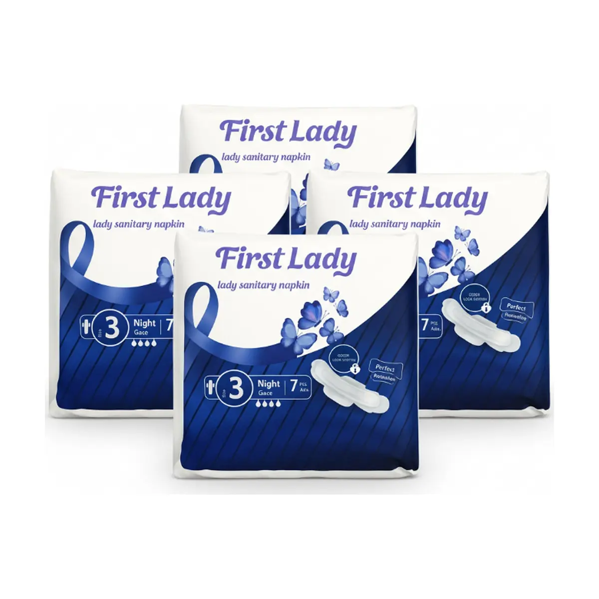 Toallas sanitarias nocturnas First Lady (4 x 7 U)