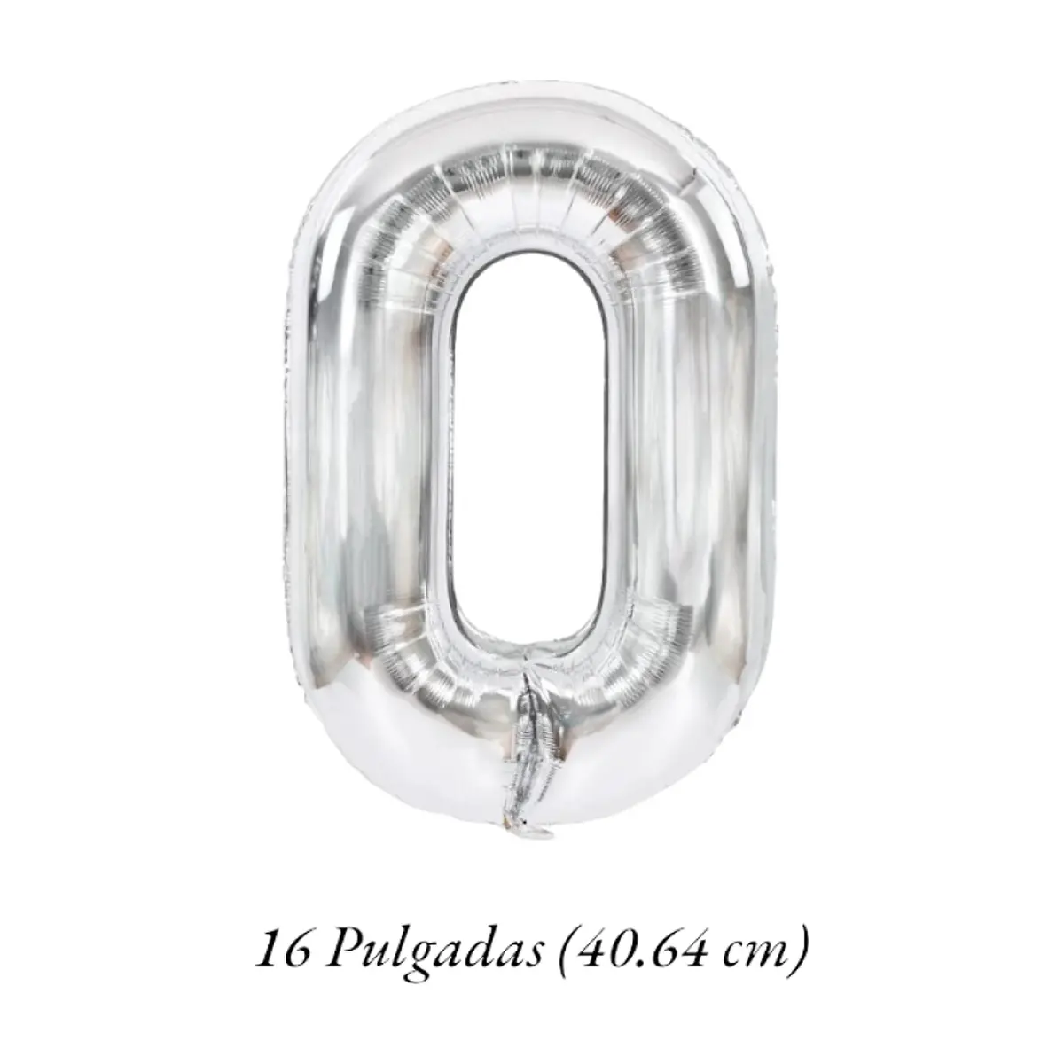 Globo plateado 16" Número 0 Balloon - Thumbnail 2
