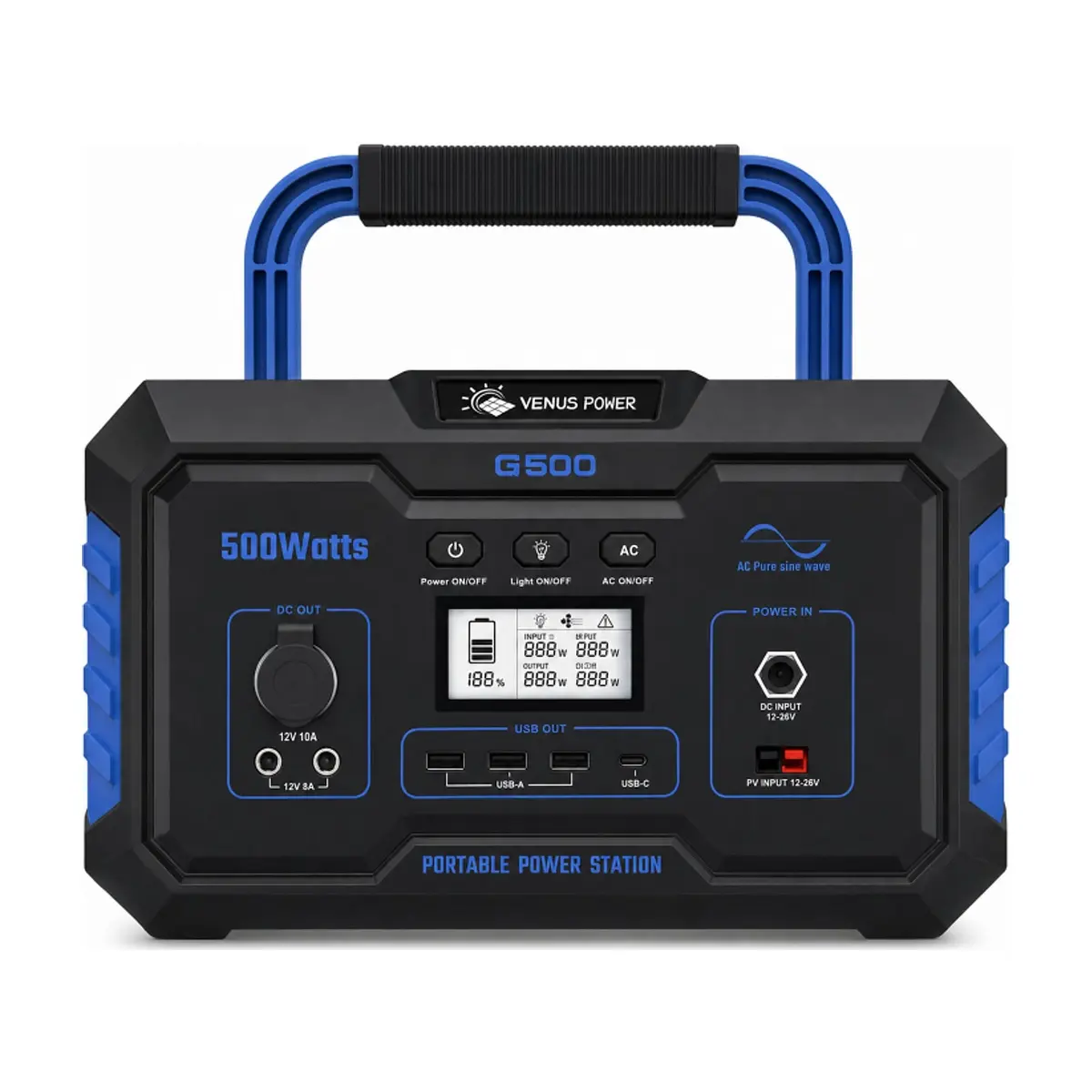 Estación de energía portátil de 500 W Venus Power G500