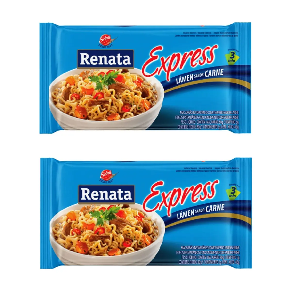 Fideos instantáneos sabor a carne Renata (2 x 85 g / 3 oz) - Miniatura 1
